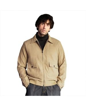 Campus Sutra Mousse Zip-front Crease-tactile Jacket - Metallic