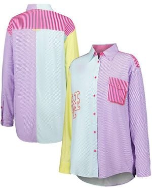 Terez New York Mets Button-up Shirt - Purple