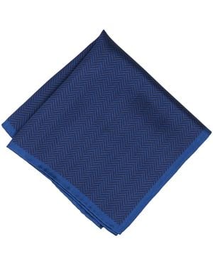 Alfani Herringbone Pocket Square - Blue