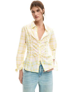 Desigual Checkered Shirt, Cotton - Natural