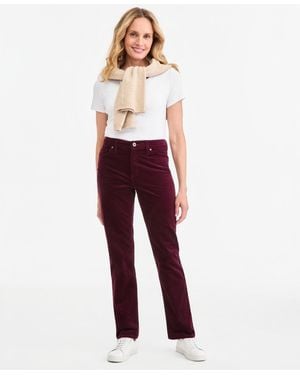 Style & Co. Velveteen High-waist Straight-leg Pants - Red