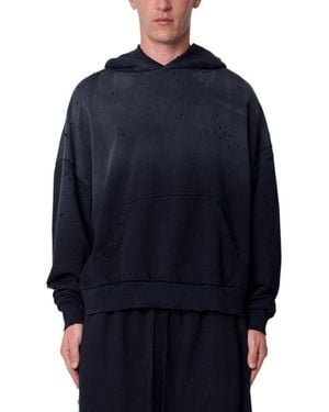 MNML Mojave Oversized Distressed Hoodie - Blue