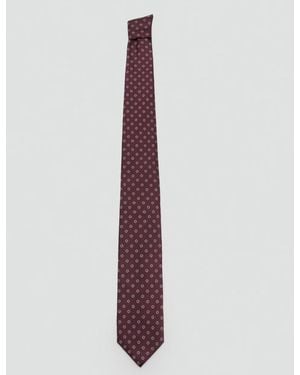 Mango Geo8 Printed Silk-blend Tie - Purple