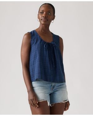 Levi's Luella Sleeveless Tie-neck Blouse - Blue