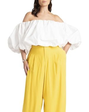 Eloquii Plus Size Bubble Top - White