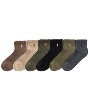 Polo Ralph Lauren 6-pk. Performance Sport Quarter Socks - Brown