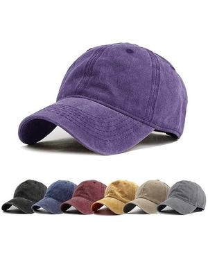FURLING Washed Distressed Twill Cotton Baseball Cap - Blue