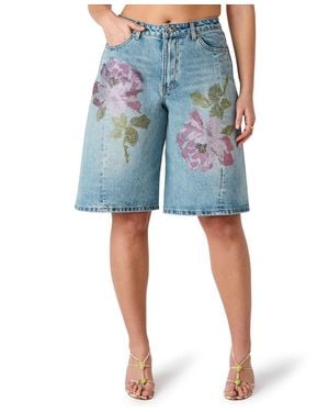 Steve Madden Kesha Wide Fit Shorts - Blue
