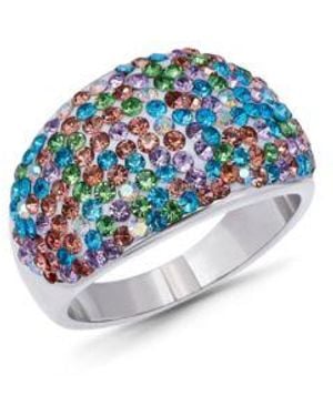 Macy's Macys Pave Crystal Fine Silver Plated Dome Shape Ring Collection - Blue