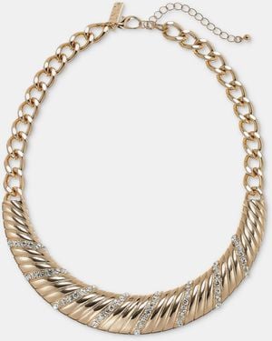 INC International Concepts Pave Twist Collar Necklace - Metallic