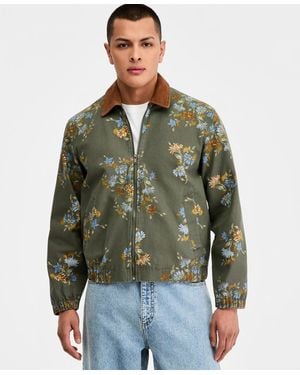 Sun & Stone Sun + Stone Floral Bunches Printed Zip Jacket - Green