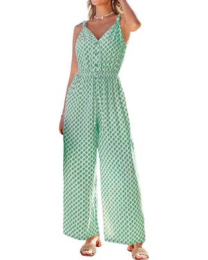 CUPSHE Dana Point Ornate Jumpsuit - Green