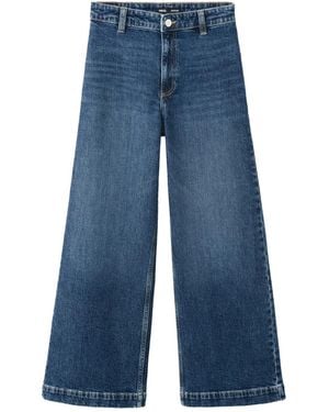 Mango Catherin High-rise Wide-leg Culotte Jeans - Blue