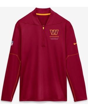 Nike Washington Commanders Sideline Midweight Half-zip Pullover - Red