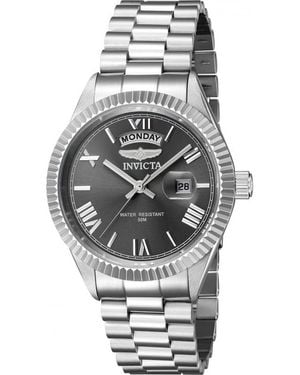 INVICTA WATCH 43937 Specialty Quartz 3 Hand Gray Dial Watch - Black