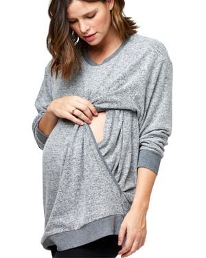 Nom Maternity Maternity Jo Nursing Sweatshirt - Gray