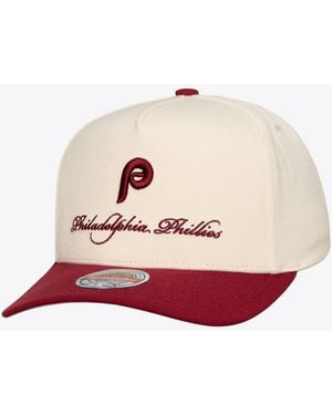 Mitchell & Ness Philadelphia Phillies Cooperstown Collection Flawless Script Baseball Cap - Natural