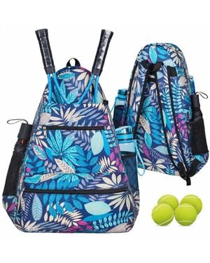Peneyon Large Tennis Backpack With Multiple Pockets For Rackets Paddles And Sports Gear - Blue