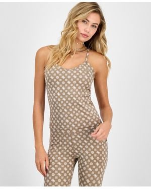 Guess Peony Logo Strappy Tank - Multicolor