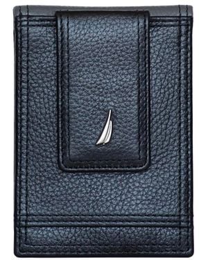 Nautica Front Pocket Leather Wallet - Blue