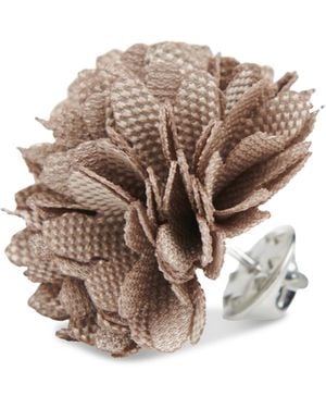 Con.struct Con.struct Ceremony Satin Checkerboard Flower Lapel Pin - Natural