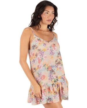 Hurley Scenic Sunset V-neck Mini Swim Dress - White