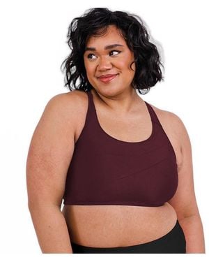 Calypsa Plus Size Racerback Swim Bra - Red