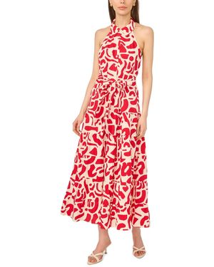 Msk Button-front Sleeveless Dress - Red