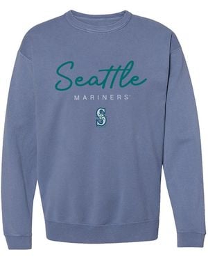 Soft As A Grape Seattle Mariners Pigment Dye Relaxed Fit Crewneck Sweatshirt - Blue