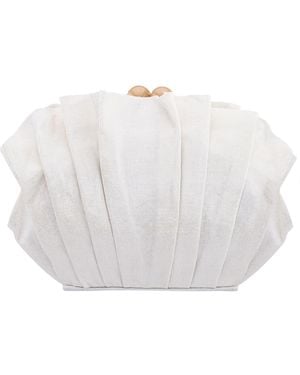 Nina Reef Shell Minaudiere Small Clutch Handbag - White