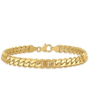 Macy's Starburst Diamond-cut Cuban Link Chain Bracelet - Metallic