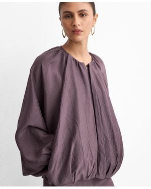 Mango Oversized Bomber Jacket - Purple