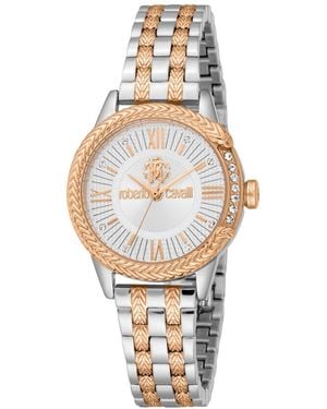 Roberto Cavalli Core Quartz Two Tone Stainless Steel Bracelet Watch - Metallic