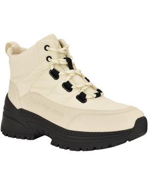 Calvin Klein Noanne Lace-up Cold Weather Boots - Natural