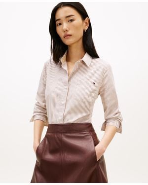 Tommy Hilfiger Classic Poplin Roll-tab Long-sleeve Shirt - White