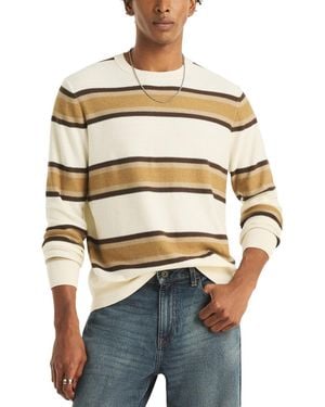 Nautica Striped Crewneck Sweater - White