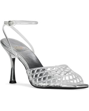 Jeffrey Campbell Lattix Caged Jelly Mid-heel Dress Sandals - White