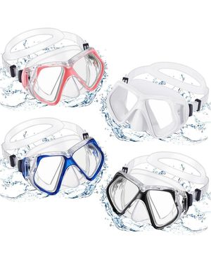 Gnuadz 4pc Diving Mask Tempered Glass Snorkel Gear - Metallic