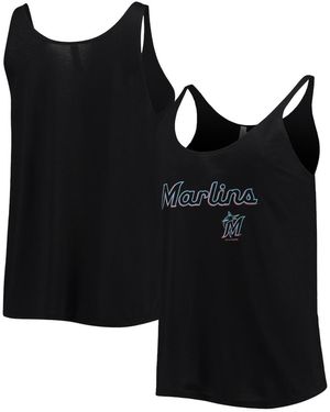 Soft As A Grape Miami Marlins Slouchy Tank Top - Black