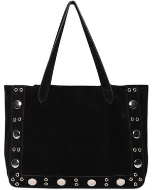 Walter Baker Flynn Studded Suede Tote - Black