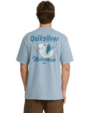 Quiksilver The Abyss Cotton Graphic Relaxed-fit Crewneck T-shirt - Blue