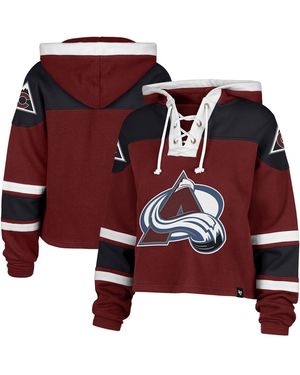 '47 Colorado Avalanche Cropped Lacer Hoodie - Red