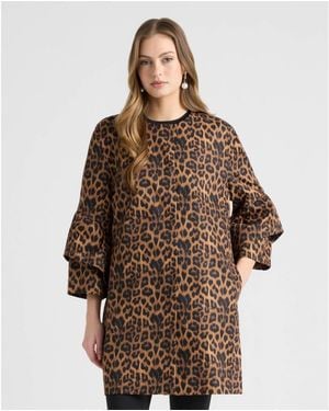 NVLT Frill Sleeve Coat - Brown