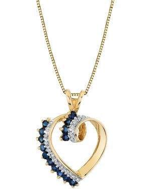 Macy's Sapphire Heart Pendant - Metallic