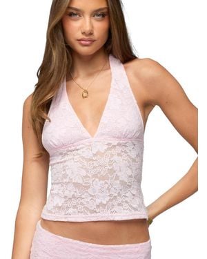 Edikted Talisa Lace Halter Top - White