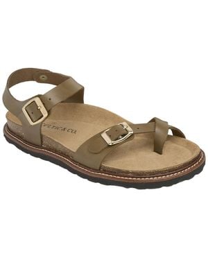 Celtic & Co. Contoured Leather Clog Mule Sandals - Metallic