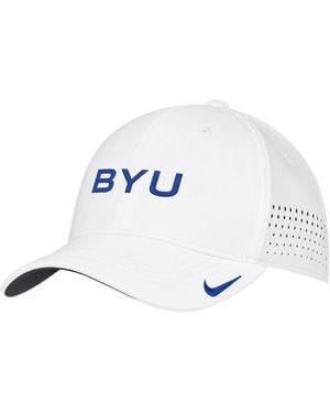 Nike Brigham Young Cougars Byu Sideline Stretch-fit Structured Baseball Cap - White
