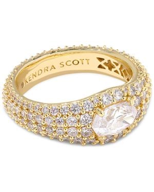 Kendra Scott Cubic Zirconia 14k Gold Plated Over Brass Bella Band Ring - Metallic