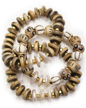 Michael Gabriel Designs Horn Wood Bracelets - Metallic