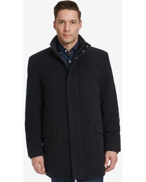 Cole Haan Full-zip Stand-collar Car Coat - Black